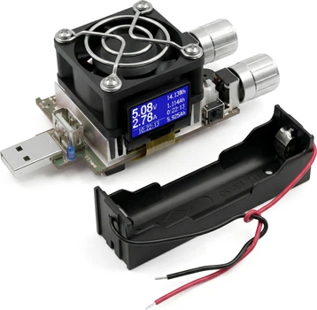 Электронный тестер нагрузки ATORCH 4-30V 35W 5USB QC3.0/2.0 LCD Display + Battery Box (43630)