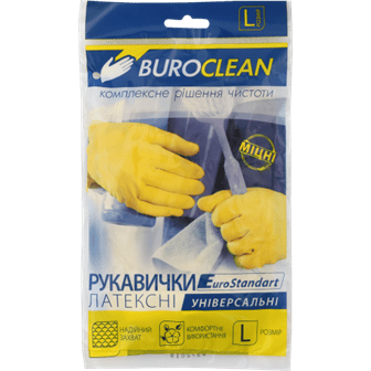 Рукавички гумові BUROCLEAN унів. L (великі) 10200302 (60) /10200302/