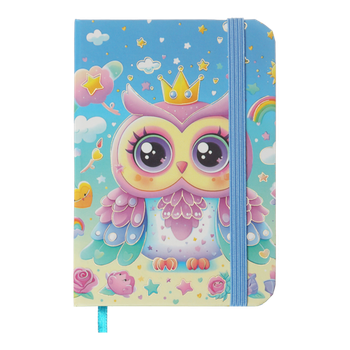 Блокнот ZiBi KIDS Line А7 тб. упав. 80арк. OWL 117102 синій, на гумці, крем.папір (клітинка) (24) /ZB.117102/