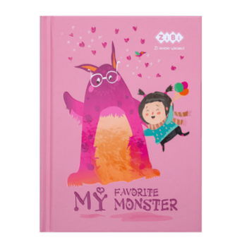 Блокнот ZiBi KIDS Line А6 тв. пал. 64арк. MONSTER 12716-10 рожевий /ZB.12716-10/