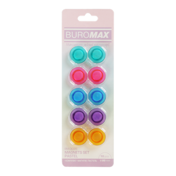 Магніти BUROMAX 10шт. 2см 0035, Пастель (24) /BM.0035/