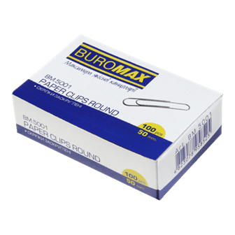 Скріпки 50мм BUROMAX 5001 100шт. (10/100) /BM.5001/