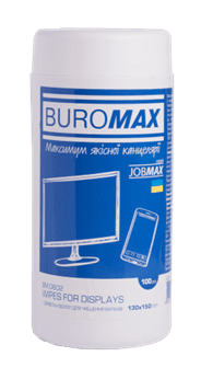 Серветки д/чищ. екранів (80шт) туба, BUROMAX JOBMAX 0802 (12) /0802/