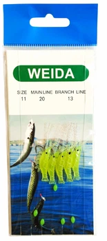 Самодур WEIDA креветка 5 гачків колір жовтий size 11