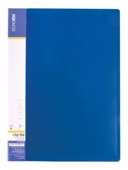Папка 1 притиск ECONOMIX 31202-02 пластик. з карм. синя (20) /E31202-02/