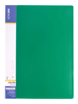 Папка 1 притиск ECONOMIX 31202-04 пластик. з карм. зелена (20) /E31202-04/