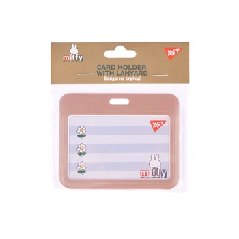 Бейдж YES 940391 85х54 мм Miffy горизонтальний на стрічці, слайдер