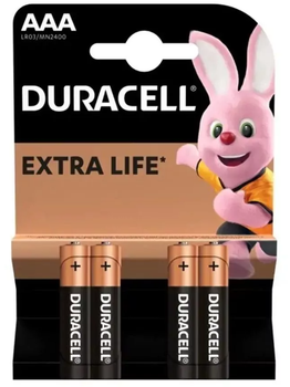 Батарейка DURACELL ААА LR03/MN2400 Simply 4шт/упак (ціна за уп.)