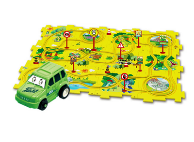 Развивающая игрушка-пазл 5PCS Rail Car желтый