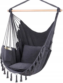 Подвесное кресло Бразильский гамак в стиле BOHO, качели с подушками и креплением до 200 кг