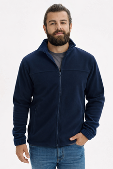 Флисовая мужская толстовка на молнии темно-синяя Malfini Jacket 501-02 Размер S