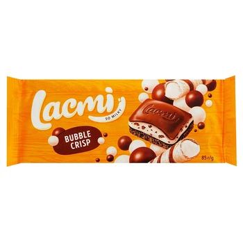 Упаковка шоколаду Roshen Lacmi молочний Bubble Crisp пористий з шоколадно-горіховою начинкою з кріспі 85г х 12 шт