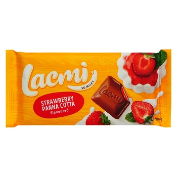 Упаковка шоколаду Roshen Lacmi молочний Полунична панакота 90 г х 12 шт
