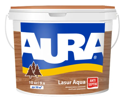 Лазур – лак акриловый Aura Lasur Aqua для древесины бесцветный 9л