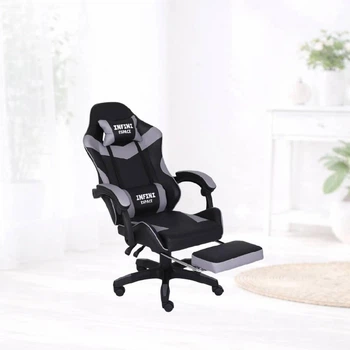Геймерское кресло графитового цвета INFINI ESPACE Graphite Comfort с выдвижной подножкой