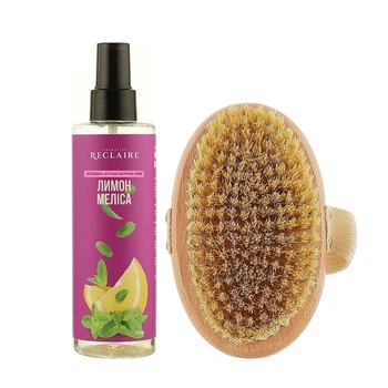Холодный антицеллюлитный массажный набор Масло+Мини-щетка Reclaire cosmetics Rc2088