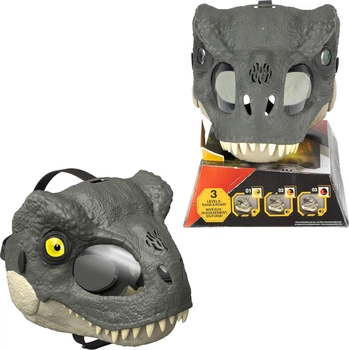 Маска Динозавр Тираннозавр Рекс с подвижной челюстью звук и свет Jurassic World T-Rex Rage N Roar Mask