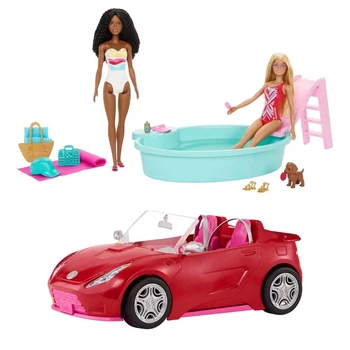 Игровой набор Барби Barbie Playset With 2 Dolls, Car, Pool and 15 Accessories