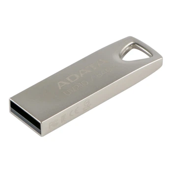 Флешка ЮСБ A-Data AUV 210 64GB, USB Flash Drive 2.0 пам'ять 64 Гб Серебро