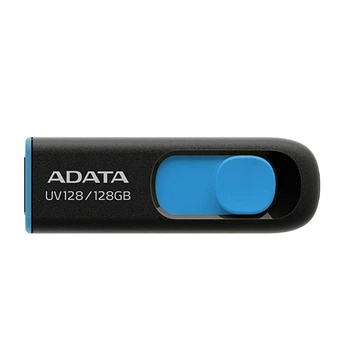 Флешка ЮСБ A-Data AUV 320 28Gb, USB Flash Drive 3.2 пам'ять 128 Гб Черно- Голубой