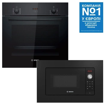 Духова шафа BOSCH Серія 2 HBF512BB1T + Мікрохвильова піч BOSCH Серия 2 BFL623MC3 (комплект)