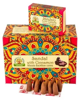 Namaste india sandal cinnamon, ароматические конусы для дымного водопада, аромаконусы жидкий дым, благовония