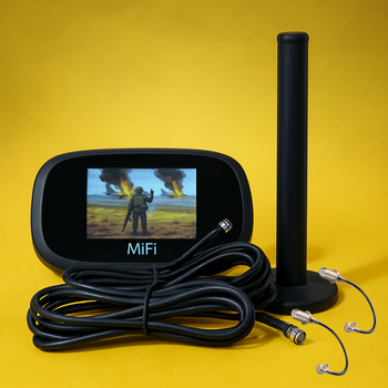 4G Wi‑Fi роутер Novatel MiFi 8800l (Прошивка Самолет) + Широкополосная MIMO-антенна 2×10 dBi с магнитным прорезиновым основанием (MAG-Boost Edition)