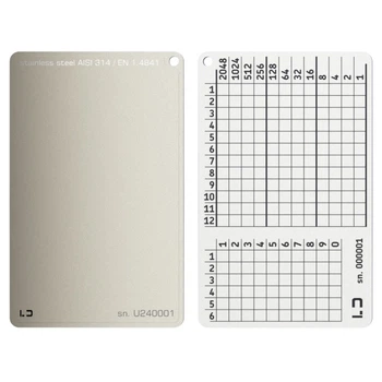 Мнемонічний планшет Lapua Seed phrase keeper, без логотипу 12 BIP39 слів + 6pin цифр 1 шт (LSPKNL)