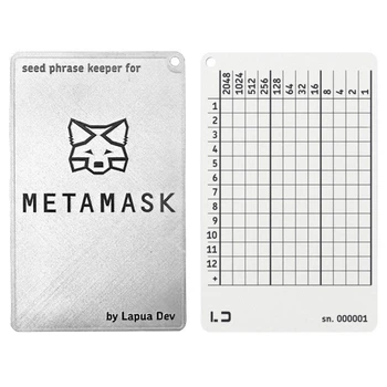 Мнемонічний планшет Lapua Seed phrase keeper for MetaMask 12+1 BIP39 слів 3 шт (LSPKM)