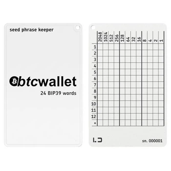 Мнемонічний планшет Lapua Seed phrase keeper, з логотипом Btcwallet 12+1 BIP39 слів 2шт (LSPKLBTCW)