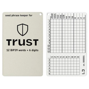 Мнемонічний планшет Lapua Seed phrase keeper for Trust Wallet 12 BIP39 слів + 6pin цифр 2 шт (LSPKTW)