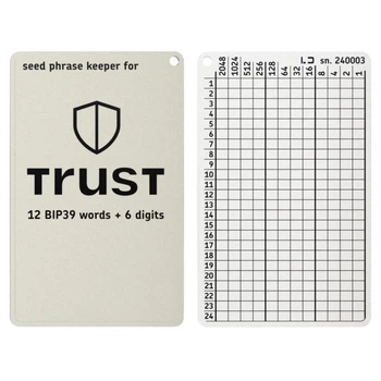 Мнемонічний планшет Lapua Seed phrase keeper for Trust Wallet 24 BIP39 слів 1 шт (LSPKTW)