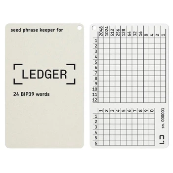 Мнемонічний планшет Lapua Seed phrase keeper for Ledger 12 BIP39 слів + 6pin цифр 1шт (LSPKL)