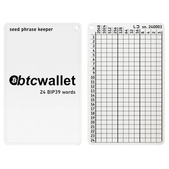 Мнемонічний планшет Lapua Seed phrase keeper, з логотипом Btcwallet 24 BIP39 слів 2шт (LSPKLBTCW)