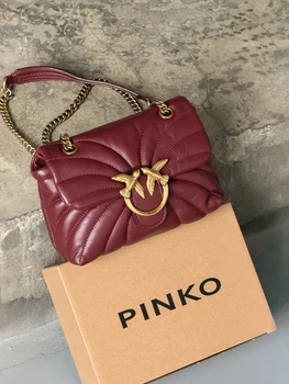Женская сумка стегна Mini Love Bag Puff Butterfly бордовый через плече ( PREMIUM)