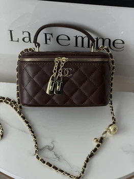 Сумка жіноча клатч Classic Lambskin шоколадний бочечка