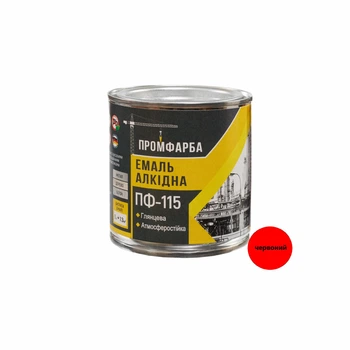 Емаль алкідна ПФ-115 ПРОМФАРБА червона 2.8кг 1.9л