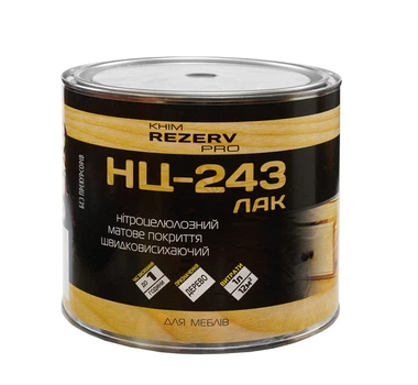 Лак нітроцелюлозний меблевий НЦ-243 Khimrezerv PRO матовий 1.9кг 2л