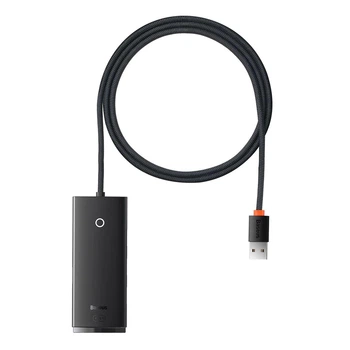 USB-хаб Baseus Lite Series USB to 4xUSB 3.0 5 Гбит/с 1m Black (WKQX030101)