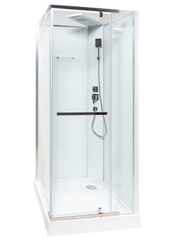 Душовий бокс Insana Mida 9200 90×90×220 см, квадратний, хромовий профіль, прозоре скло, низький піддон