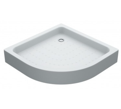Піддон мілкий кутовий Swan Rico 90×90 см, білий, акриловий
