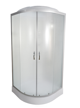 Душовий бокс TKF TKF100/1 Білий Онікс WG 100×100×215 см, кутовий, хромовий профіль, матове скло, низький піддон