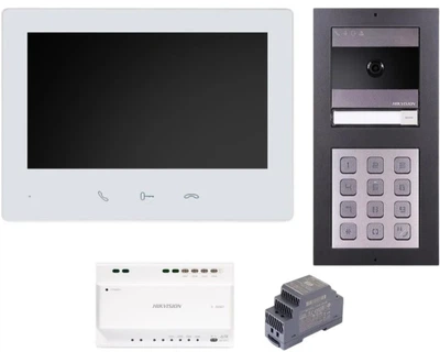 Комплект відеодомофону Hikvision DS-KIS704EY-AFW2/Aluminium