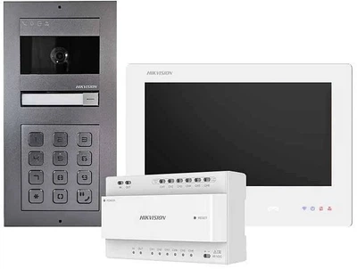 Комплект відеодомофону Hikvision DS-KIS704EY-ACW2/Aluminum