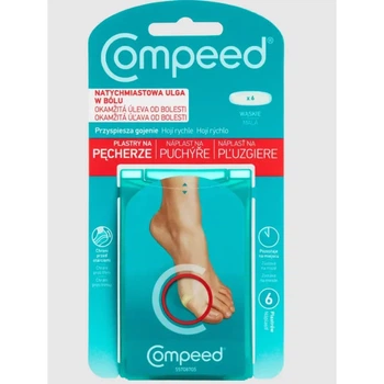Compeed (Компід) вузькі пластирі від пухирів, 6 шт — захист від натирання та швидке загоєння