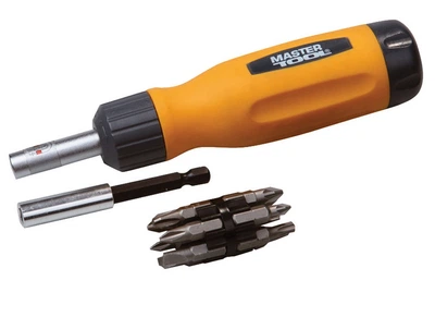Отвертка Mastertool с реверсом 12-в-1 PH1-2-3/PZ1-2-3/SL4-5-6/T15-20-25 25 мм магнитный держатель 40-0518