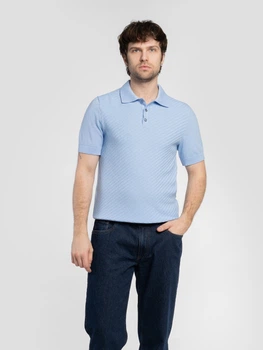 Поло чоловіче блакитного 100% бавовна Arber Polo knit MSS NAVT-123 S зріст 4 блакитний (M09.41.23.621)