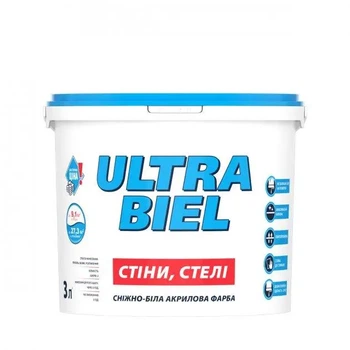 Краска акриловая водоэмульсионная Sniezka Ultra Biel белая 4,2 кг