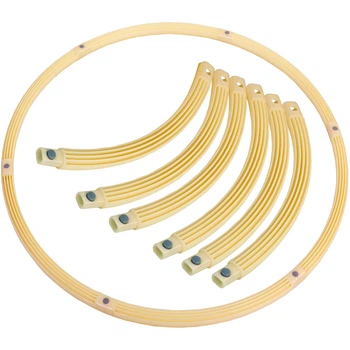 Обруч складаний Хула Хуп Pro Supra Hula Hoop PEARL HU-LA HR-056 1кг, пластик, 6 секцій, d-90см жовтий