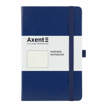 Деловая записная книжка Axent "Partner" А5 96 листов точка крем блок на резинке т/обл синий (8306-02-A)